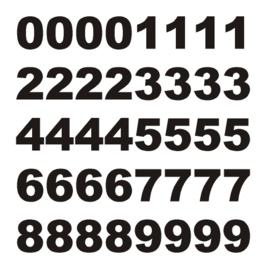 Stickervel met cijfers 0 t/m 9