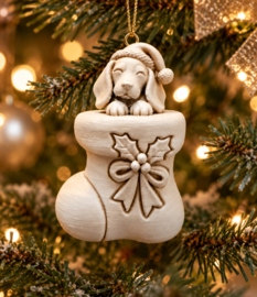Kersthanger bassethond in kerstlaars