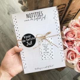 Juffencadeau - Notities van de liefste juf + labeltje