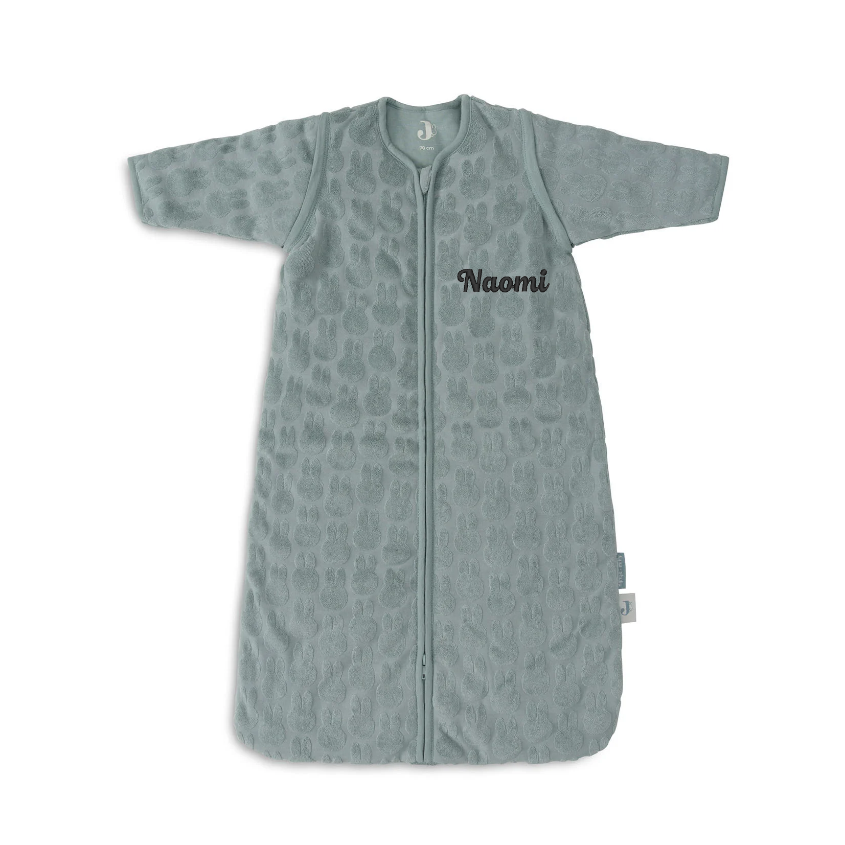 Jollein Slaapzak met afritsbare mouw - Miffy Jacquard Sea Green - 90 CM