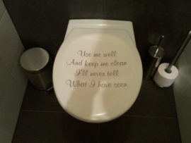 Sticker use me well voor het toiletdeksel