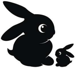 Sticker Set van 2 konijntjes