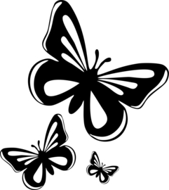 Sticker set van 3 vlinders