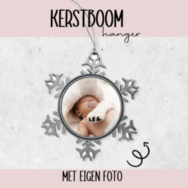 Kerstboom hanger met foto - Sneeuwvlok