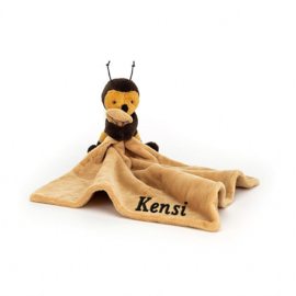 Jellycat little bee knuffeldoekje met naam naar wens