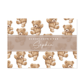 Schoolfotoboek met naam - Vintage Teddy