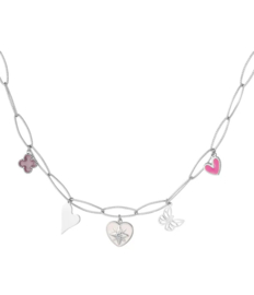 Bedelketting lovely butterfly - zilver