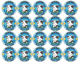 Velletje bedrukte stickers koetje blauw of roze