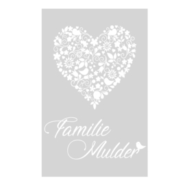 Zandstraal raamsticker Familienaam barok