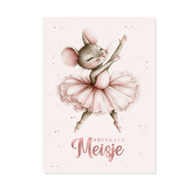 Blush Baby ♥ Ballerina Muis Kaart