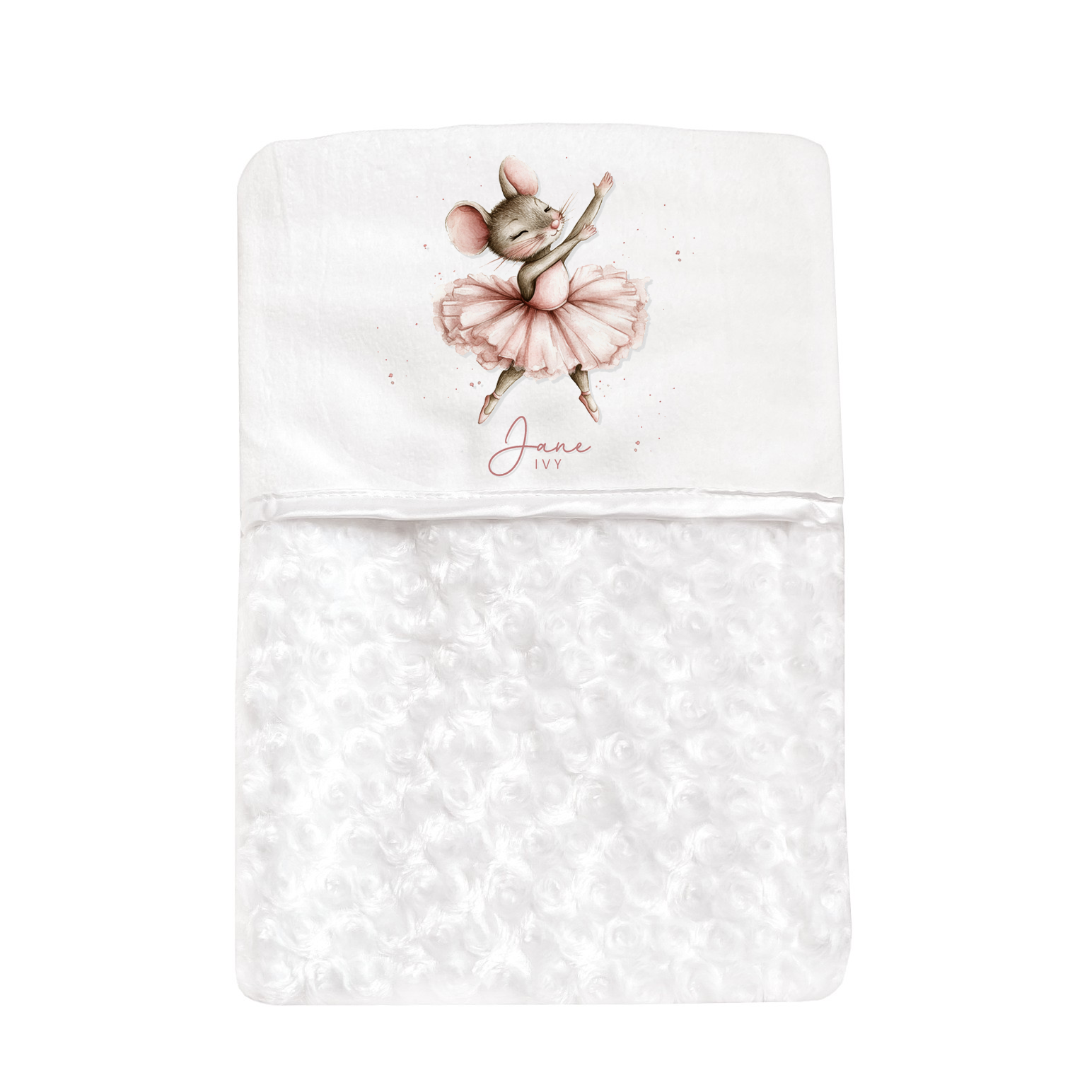 Blush Baby - Baby Dekentje - Ballerina Muis - Wit