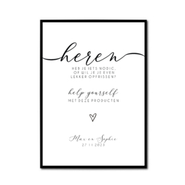 Poster - Heren, help yourself [toilet ruimte]