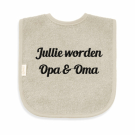 Slab badstof sandstone grey Jullie worden Opa en Oma