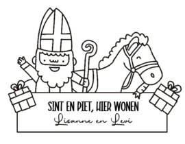 Sticker - Sint en piet, hier wonen ...