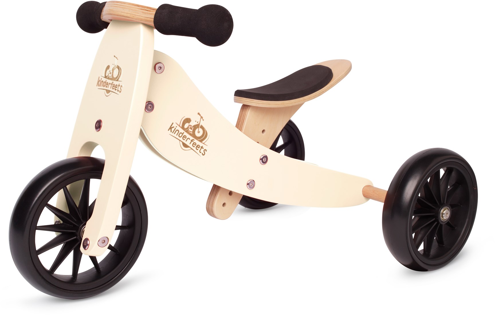 Kinderfeets 2-in-1 houten loopfiets & driewieler vanaf 1 jaar Tiny Tot - Cream