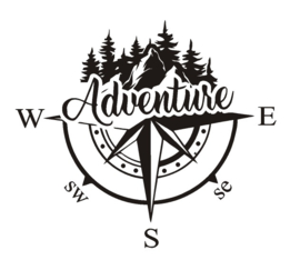 Sticker Adventure kompas 42 x 48 cm