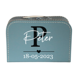 Geboorte koffertje -  modern met naam en datum