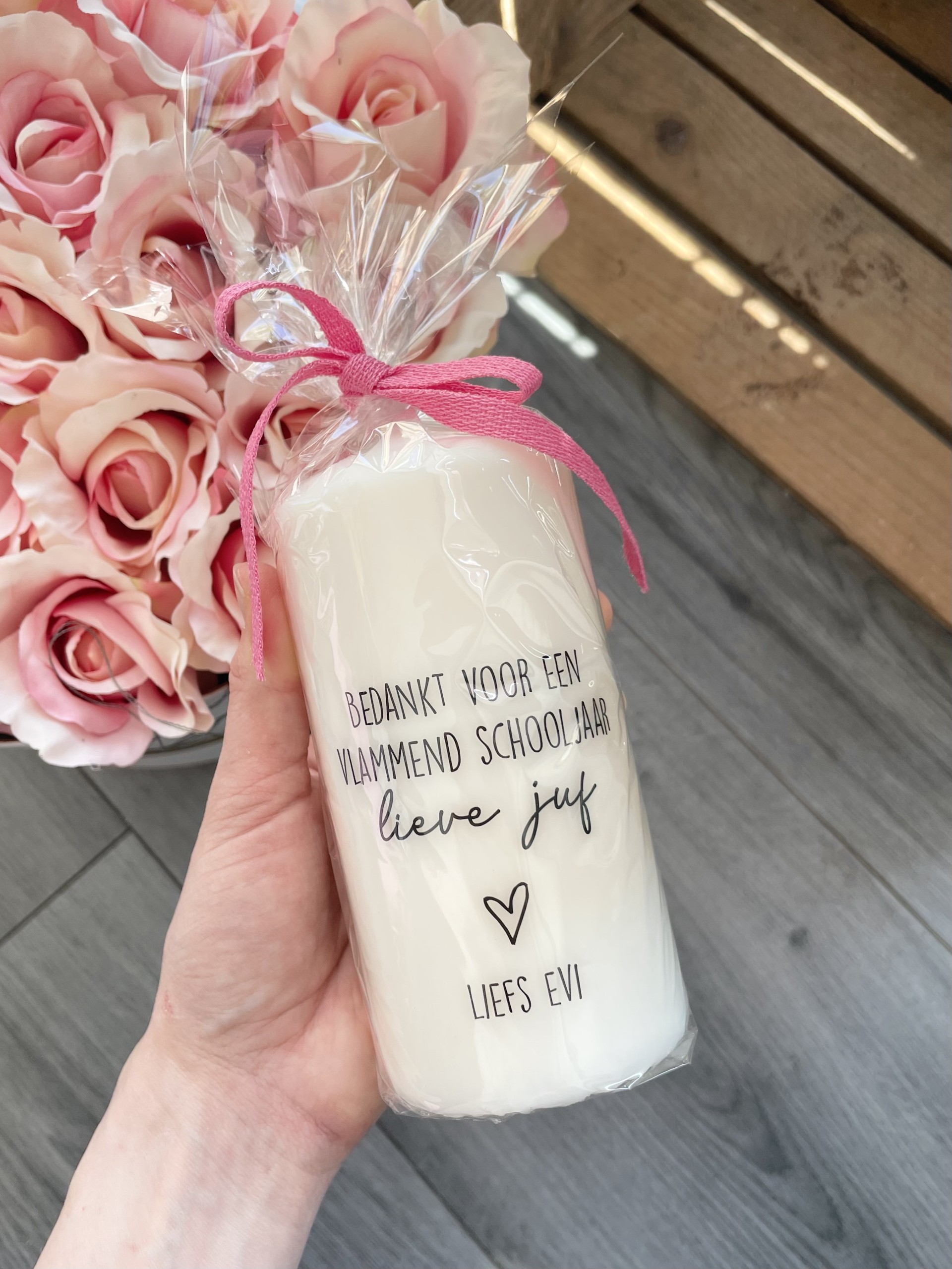 Kaars Large - Bedankt voor een vlammend schooljaar lieve juf