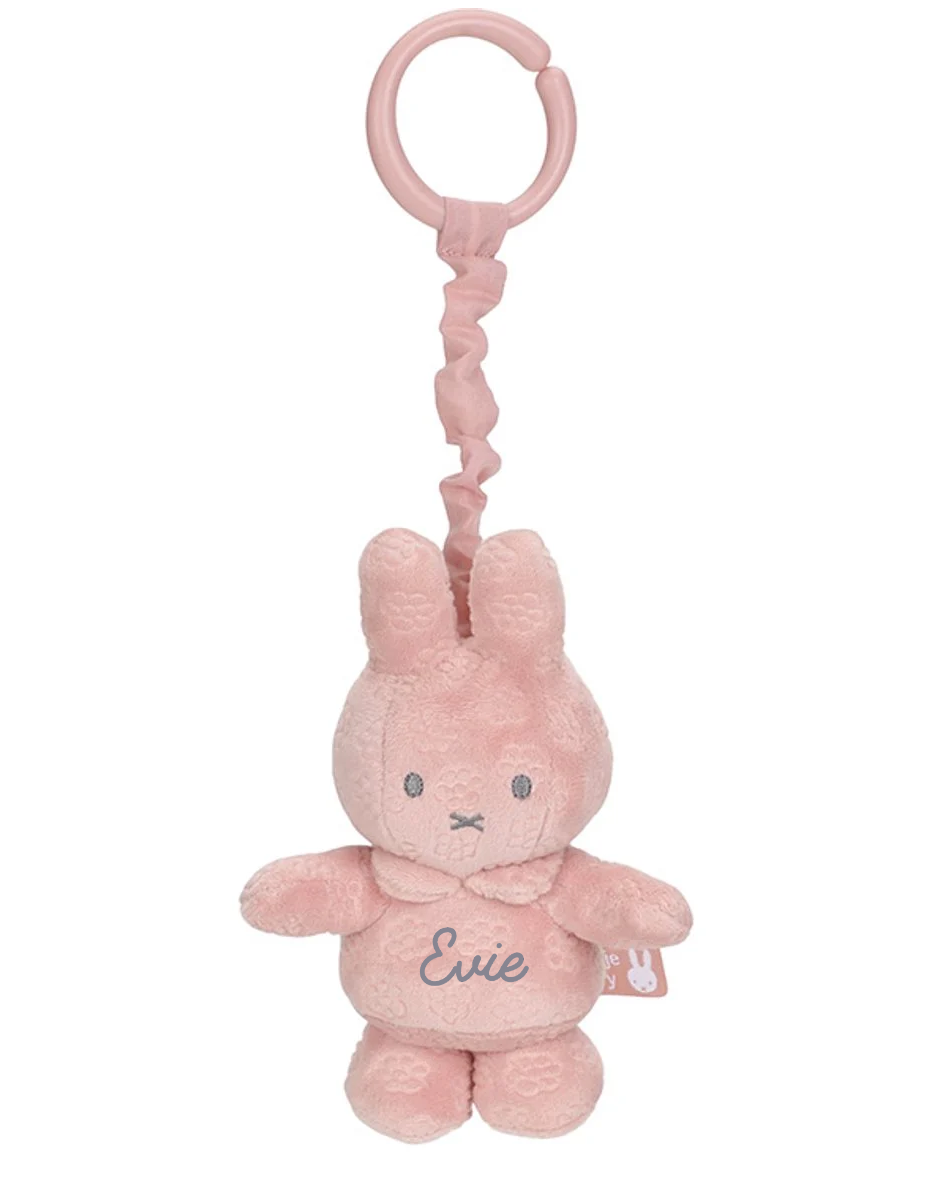Nijntje pink flower trilfiguur / buggyhanger