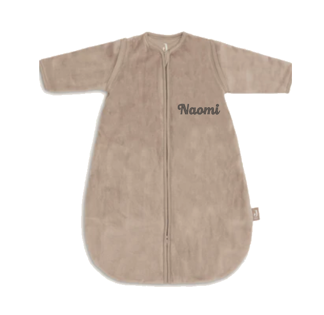 Jollein Newborn Slaapzak met afritsbare mouw - Velvet Milky Coffee - 60 CM