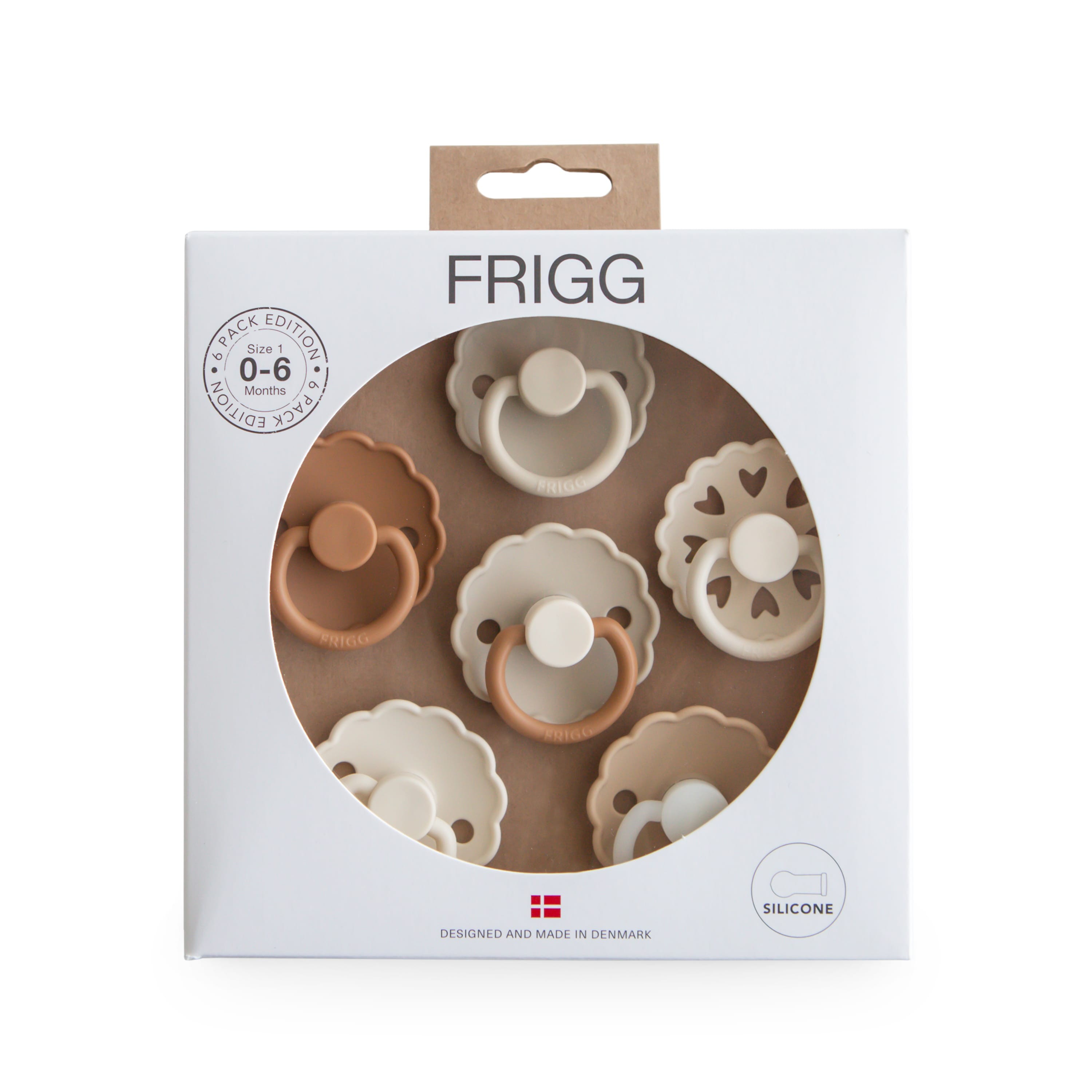 Frigg - 6 Pack Spenen - Siliconen - Cinnamon Charm - Maat 1