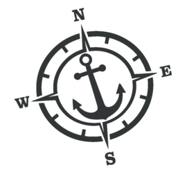 Sticker nautic kompas klein