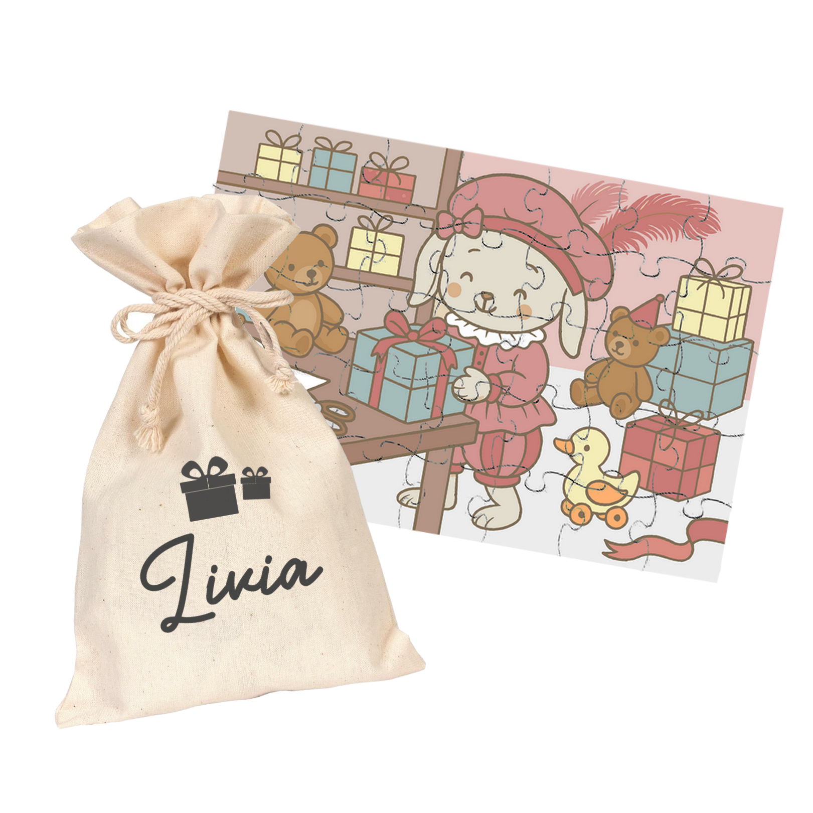 Sinterklaas puzzel in gepersonaliseerd zakje