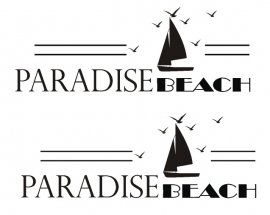 Sticker set paradise beach