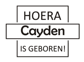 Geboortesticker Hoera met naam