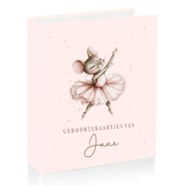 Blush Baby ♥ Geboortekaartjes Bewaarmap - Ballerina Muis