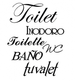 Sticker toilet diverse talen