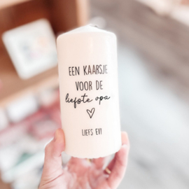Stompkaars - Een kaarsje voor de liefste Opa | WIT of TAUPE