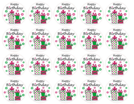 Velletje bedrukte stickers happy birthday