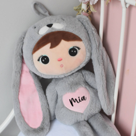 Metoo Grey/Pink Bunny 50 CM