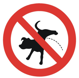 Sticker honden verboden te plassen