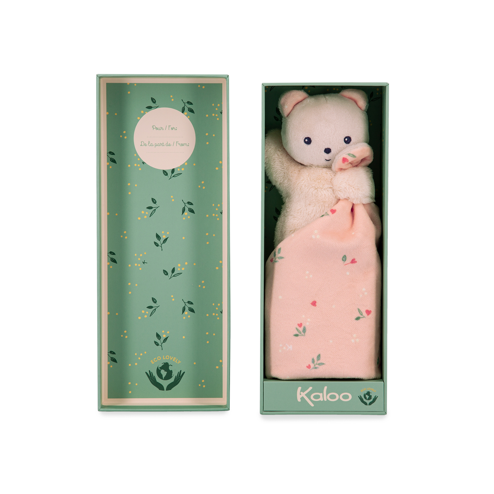 Kaloo knuffeldoekje beer liefde in cadeaudoos