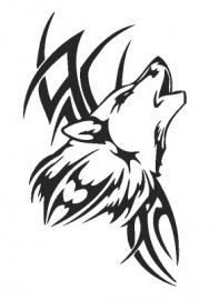 Sticker wolf tribal