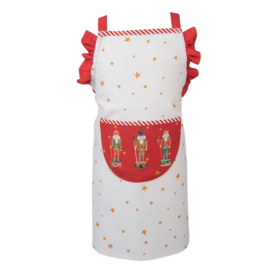 Clayre and Eef kinderschort + ovenwant christmas wit met rood