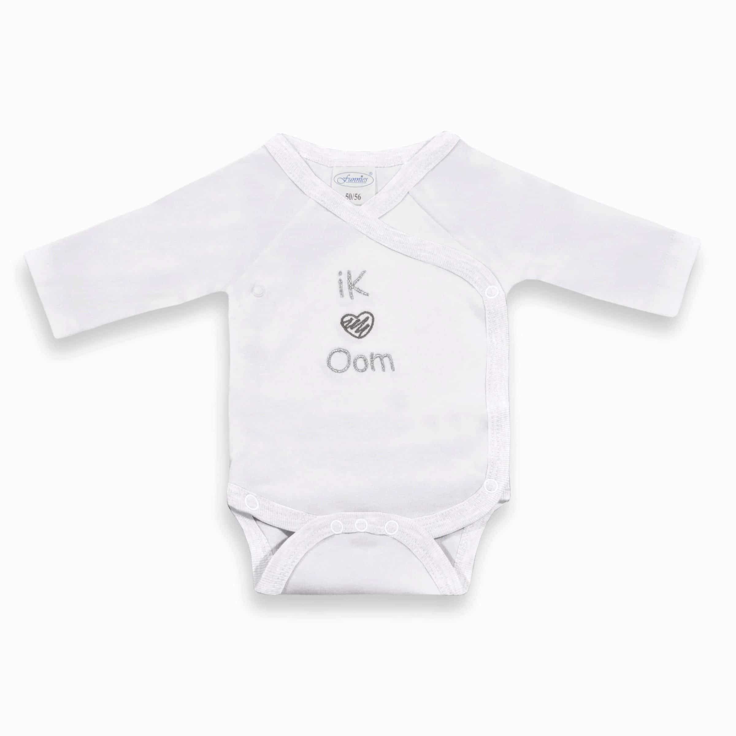 Rompertje ik hou van oom witte bies mt 50-56