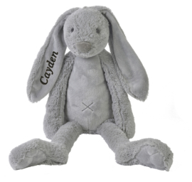 Happy horse knuffel konijn licht grijs 38 cm met naam