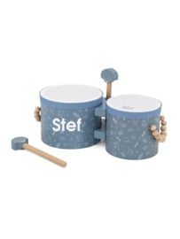 Label-label Houten bongo set blue