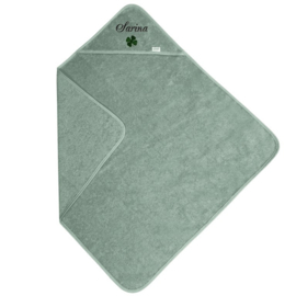 Badcape xl stonegreen met ontwerp/naam naar wens
