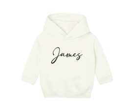 Hoody cream 18-24 maand met naam
