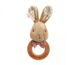 Peter rabbit houten ringrammelaar pink