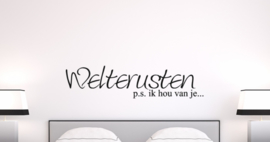 Sticker welterusten p.s. ik hou van je