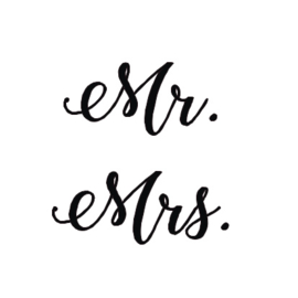 Set van 2 stickers 'Mr. & Mrs.'