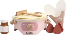 Label-label Houten crepe maker roze