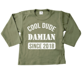 Shirt - Cool Dude met naam en jaartal