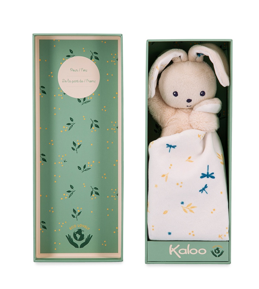 Kaloo knuffeldoekje konijn deli in cadeaudoos