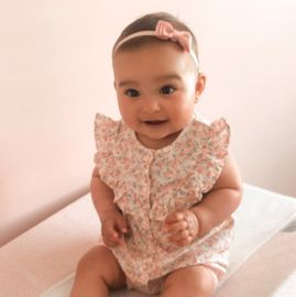 Your Little Miss ♥ Baby haarbandje met dubbele strik - Dusty rose